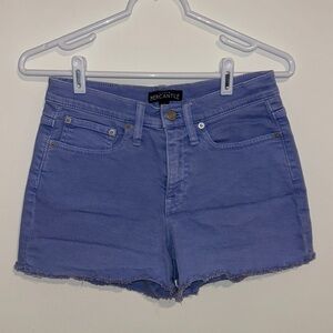 J Crew Factory Periwinkle High Waisted Jean Shorts